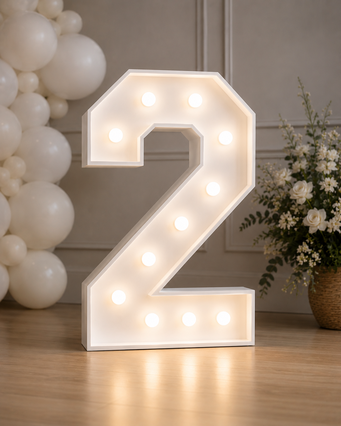 Lichtcijfer 2 Huren | BallonUnique