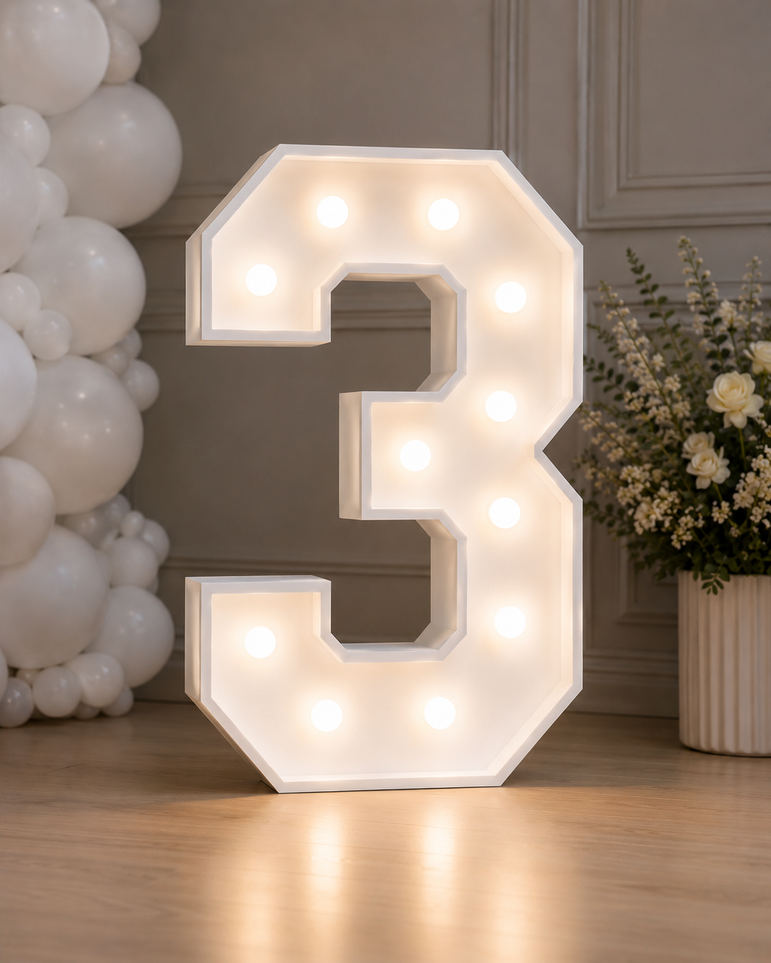 Lichtcijfer 3 Huren | BallonUnique