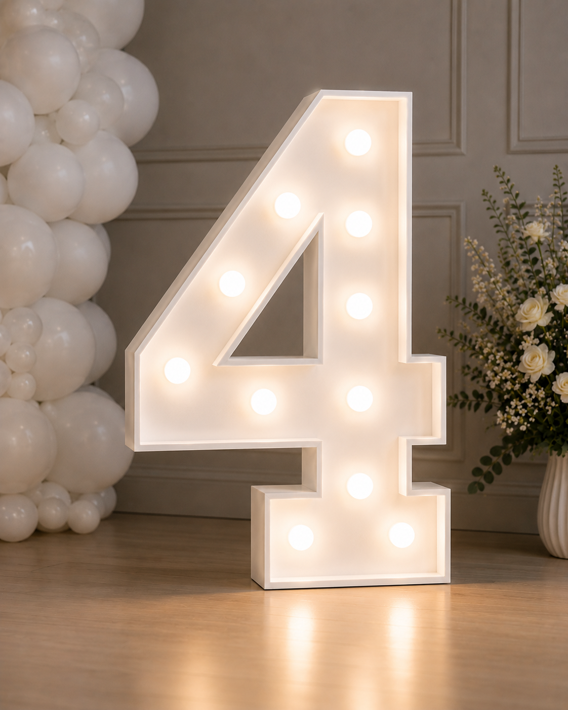 Lichtcijfer 4 Huren | BallonUnique