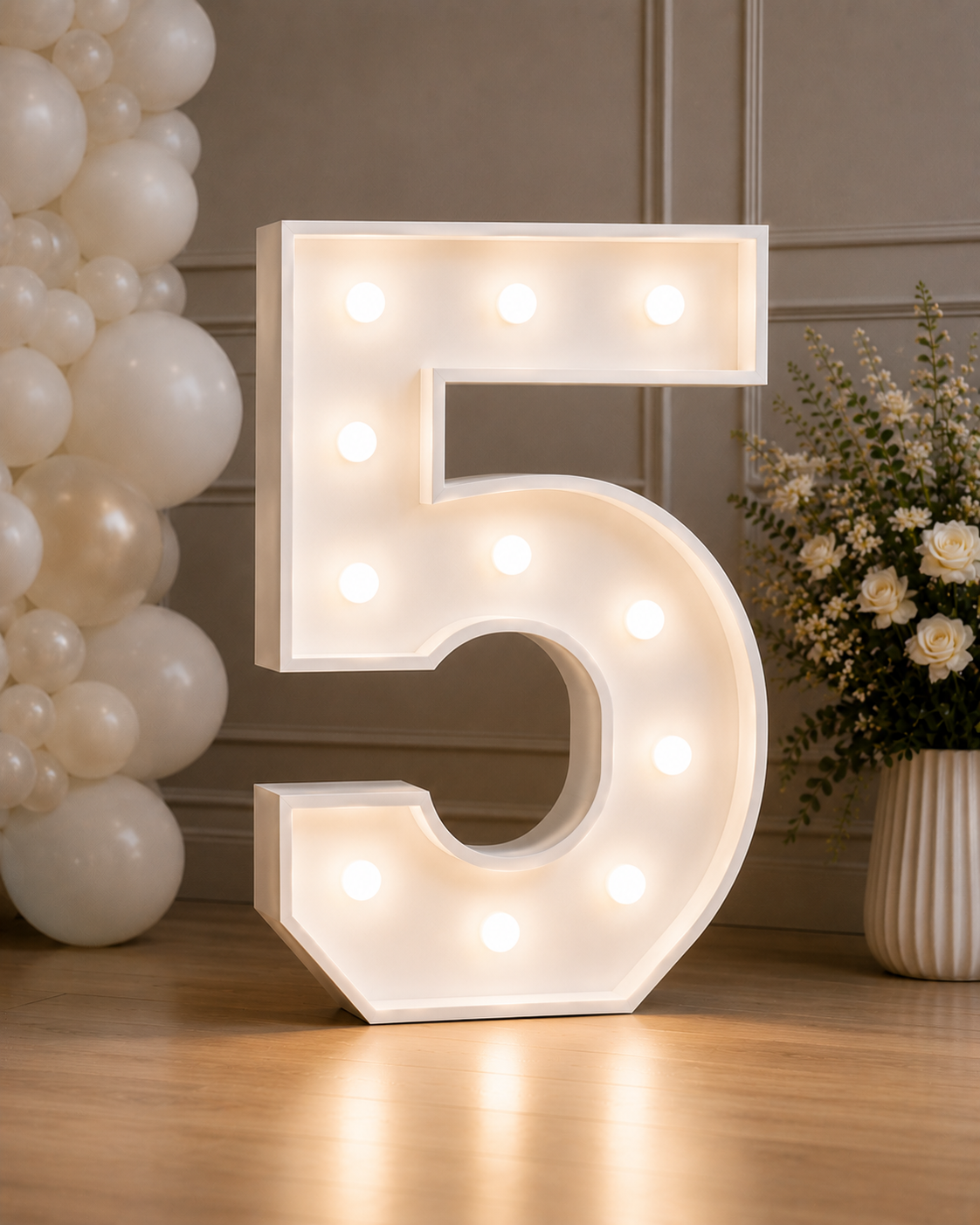 Lichtcijfer 5 Huren | BallonUnique